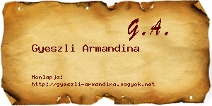 Gyeszli Armandina névjegykártya